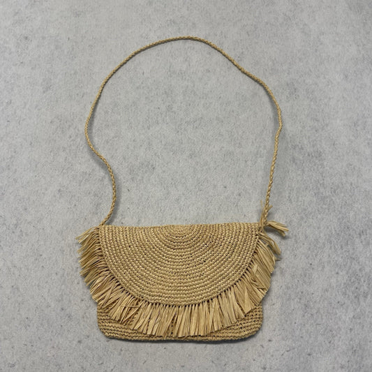 Mar Y Sol Raffia Straw Crescent Shaped Clutch/Crossbody Bag Purse Beach Sea