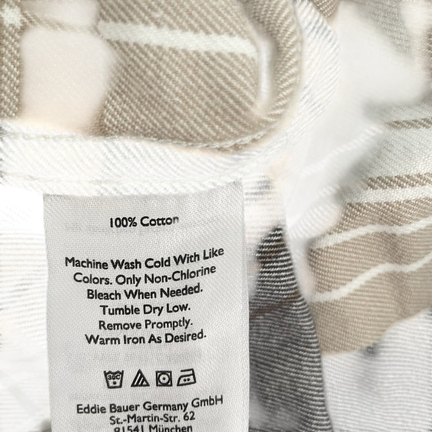 Eddie Bauer Men's L Flannel Shirt Brown Plaid Heavy Cotton Button Up Outdoor