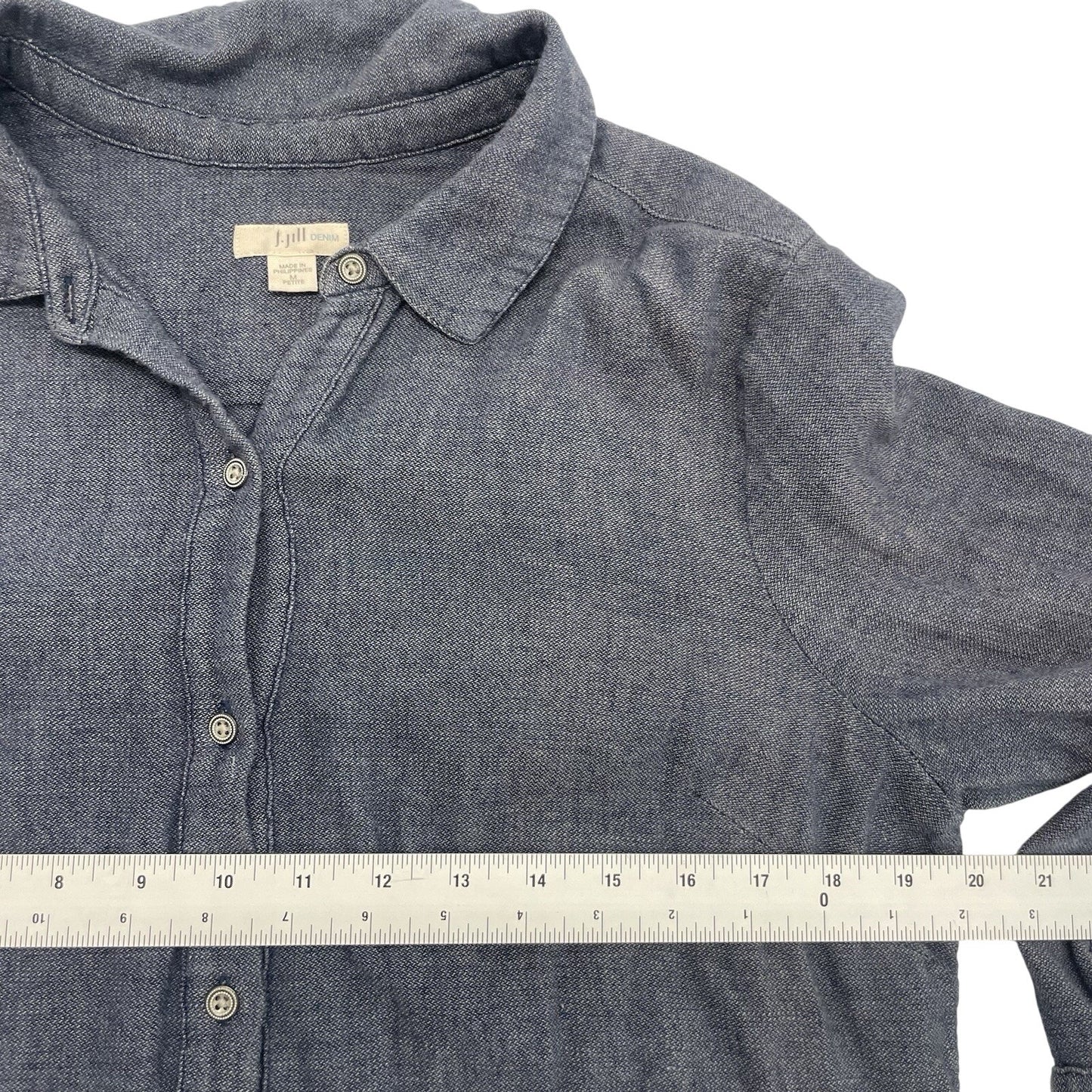 J. Jill Dress Women’s Petite Medium Long Sleeve Blue Chambray Blue