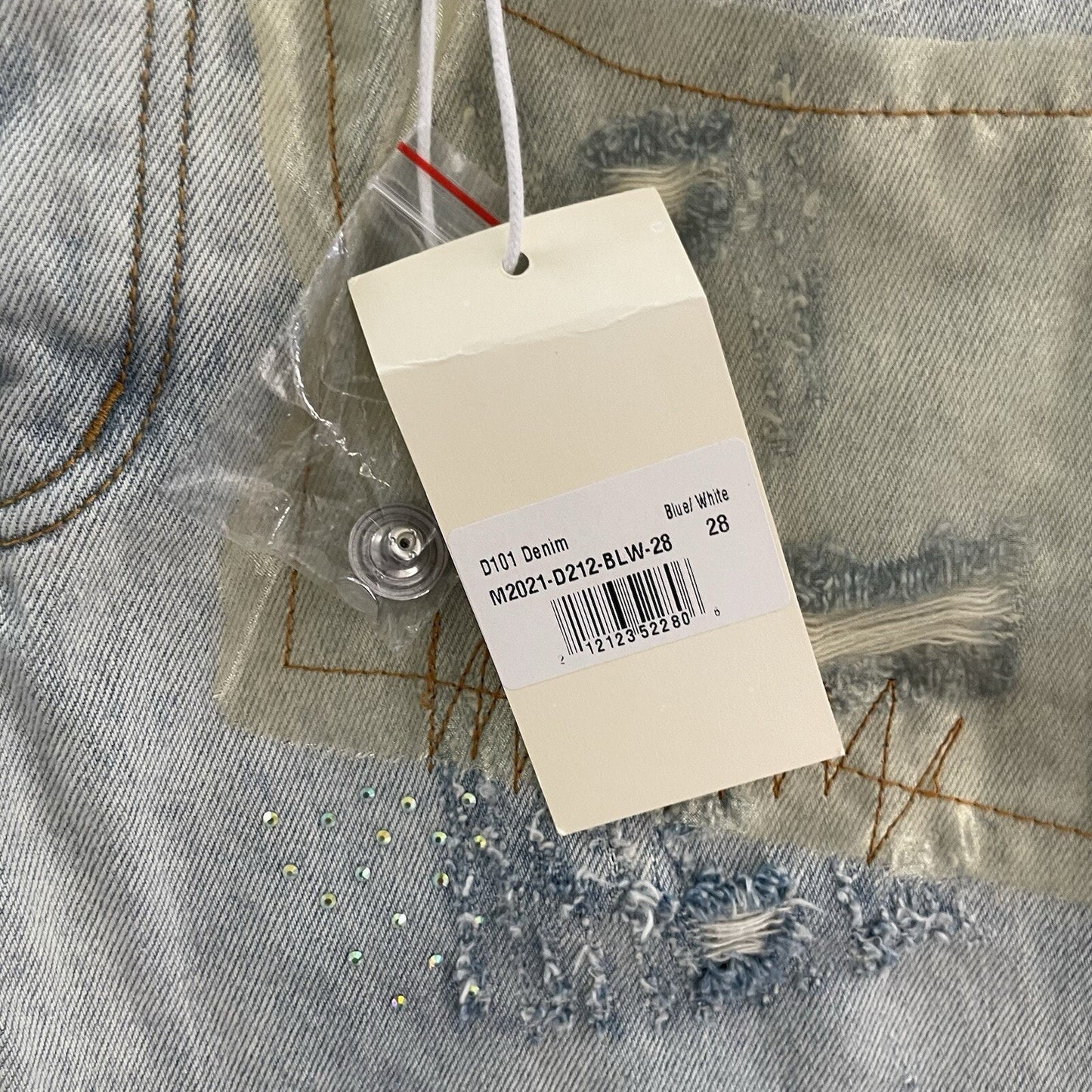 MNML Jeans Men's 28 Lace Patches Denim Y2K Skater Grunge Pants