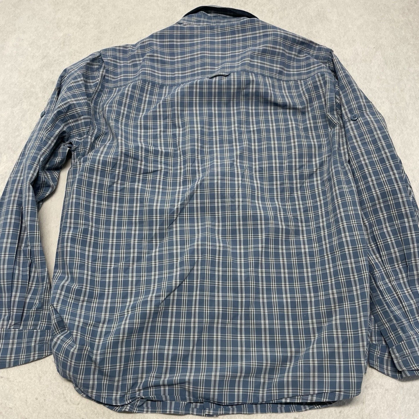 Woolrich Vented Fish Outdoor Shirt Men's M Long Sleeve Button Up Blue Plaid